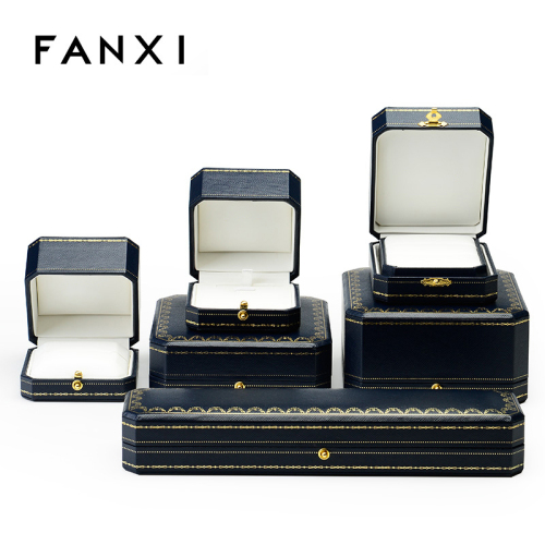 FANXI factory wholesale custom logo octagonal jewelry necklace bracelet bangle pendant earring ring packaging box