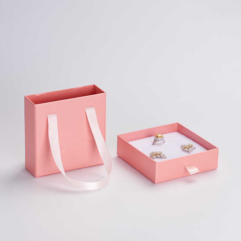 FANXI New custom logo pink color cardboard paper Drawer jewelry box