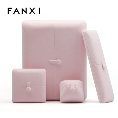 FANXI New style Wholesale Elegant Pink Stamping jewelry box bracelets ring earring gift boxes jewelry box packaging