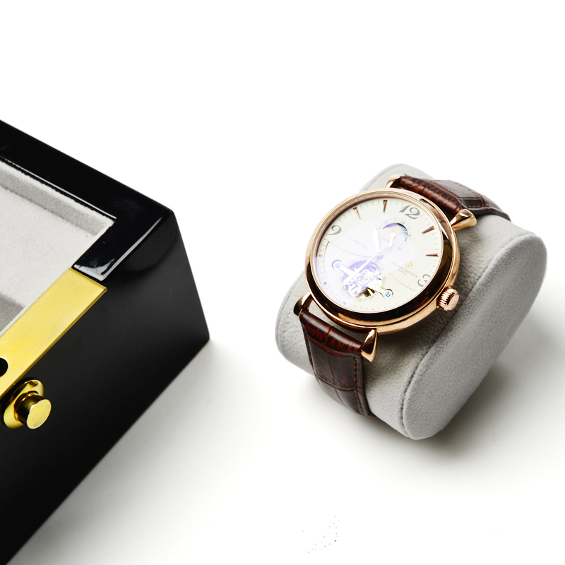 FANXI wholesale luxury Black paint with grey velvet inside wrist watch packaging box