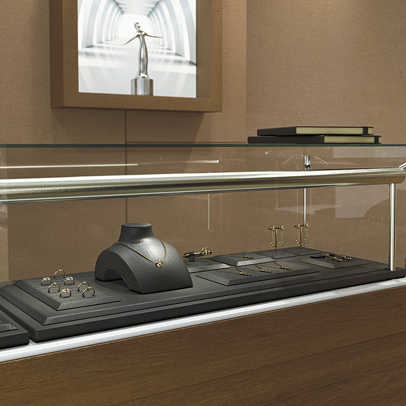 FANXI Black pu leather jewelry display stand set with custom logo
