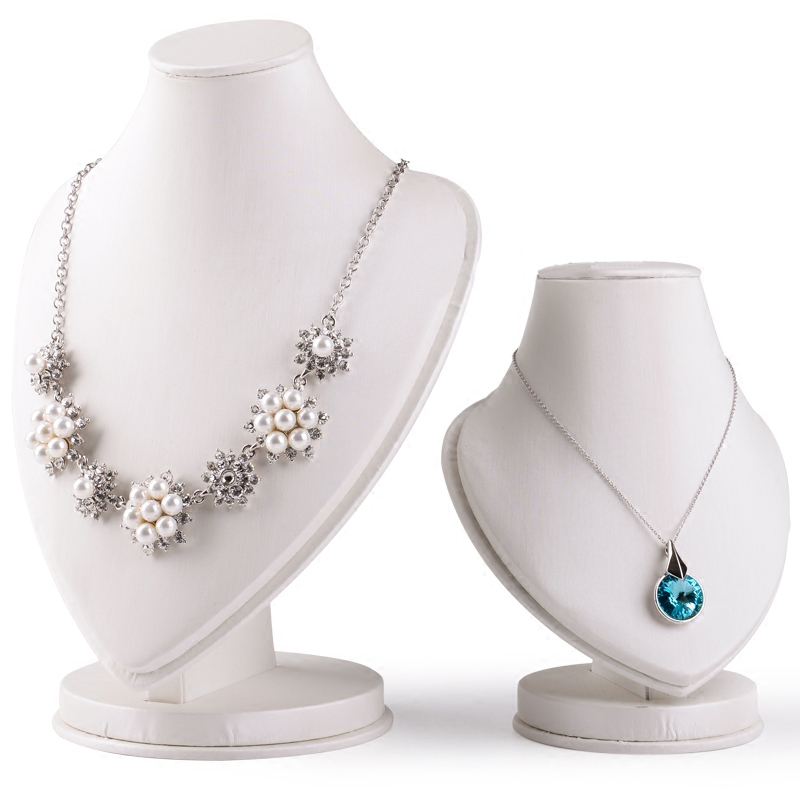 FANXI Luxury PU leather necklace bust display stand exhibitor