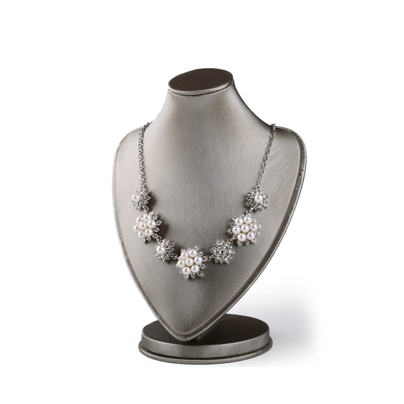 FANXI Luxury PU leather necklace bust display stand exhibitor