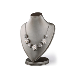 FANXI Luxury PU leather necklace bust display stand exhibitor