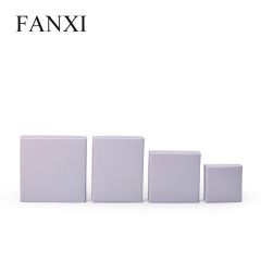 FANXI classis hot selling light purple cardboard box and giftbag logo customized jewelry packing box