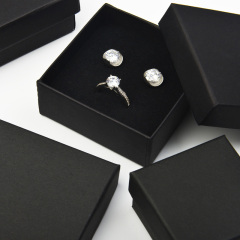 FANXI classis hot selling black cardboard box logo customized jewelry packing box ring pendant earrings bracelet bangle