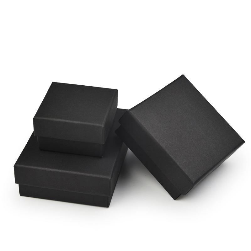 FANXI classis hot selling black cardboard box logo customized jewelry packing box ring pendant earrings bracelet bangle