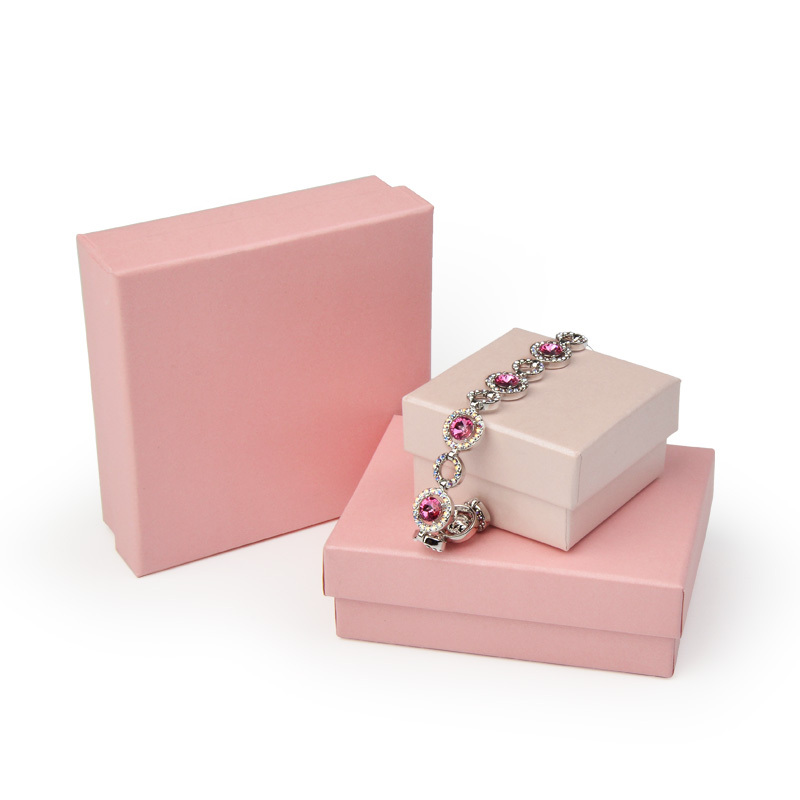 FANXI classis hot selling pink cream cardboard box logo customized jewelry packing box