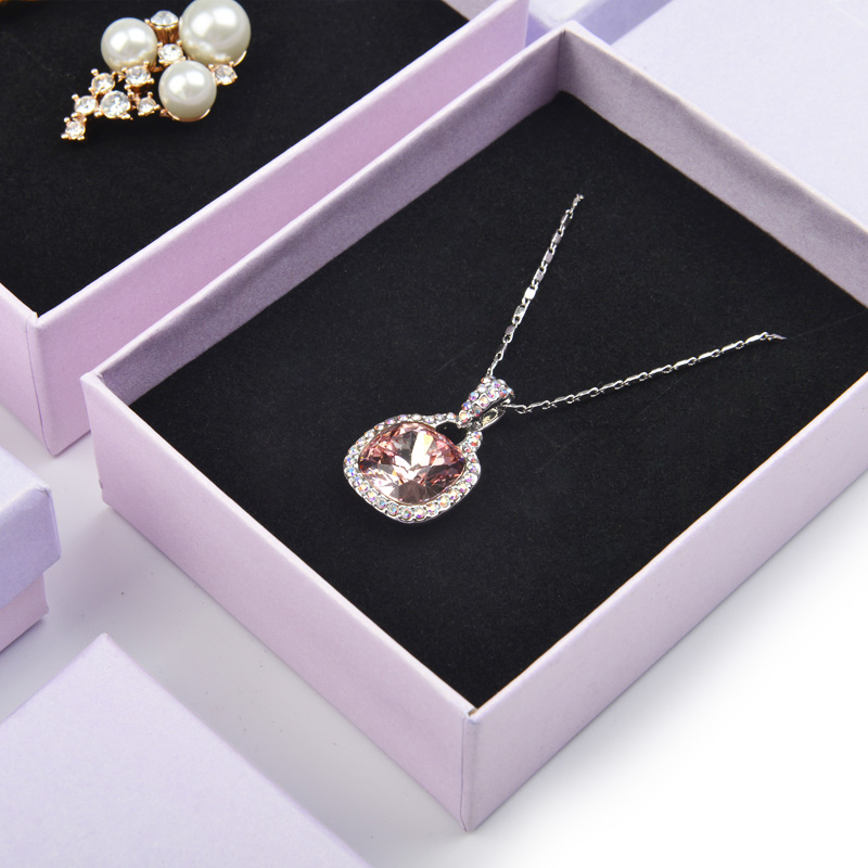 FANXI classis hot selling light purple cardboard box and giftbag logo customized jewelry packing box