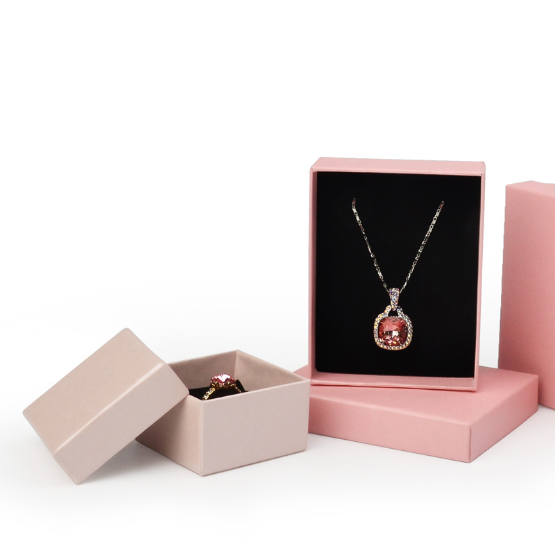 FANXI classis hot selling pink cream cardboard box logo customized jewelry packing box
