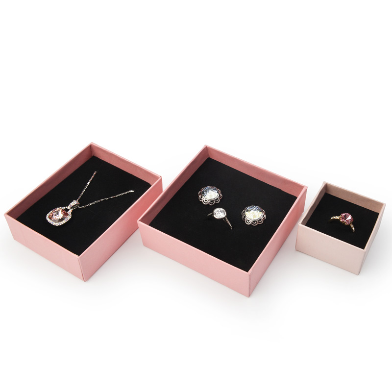 FANXI classis hot selling pink cream cardboard box logo customized jewelry packing box