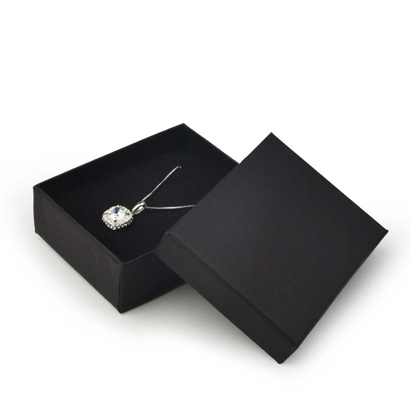FANXI classis hot selling black cardboard box logo customized jewelry packing box ring pendant earrings bracelet bangle