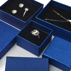FANXI classis hot selling blue cardboard box logo customized jewelry packing box ring pendant earrings bracelet bangle