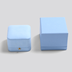 FANXI New customized baby blue suede jewelry packaging box girls gift packaging box