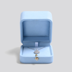 FANXI New customized baby blue suede jewelry packaging box girls gift packaging box