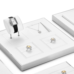 FANXI Custom Luxury White Leather Watch pillow Display Trays for Top Watch PU leather display trays