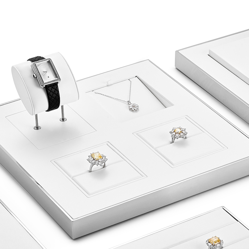 FANXI Custom Luxury White Leather Watch pillow Display Trays for Top Watch PU leather display trays