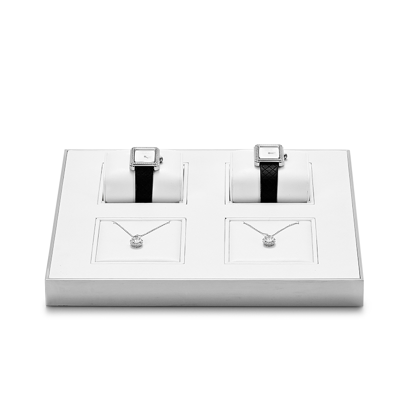 FANXI Custom Luxury White Leather Watch pillow Display Trays for Top Watch PU leather display trays