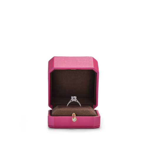 FANXI Customized logo jewelry packaging box PU leather with brown microfiber ring box jewelry packaging box