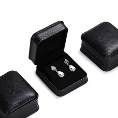 FANXI Jewelry boxes black PU Leather with black microfiber custom jewelry packaging boxes