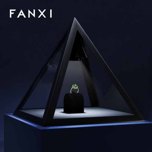 FANXI New design jewelry showcase with triangle shape cabinet jewelry window showcase