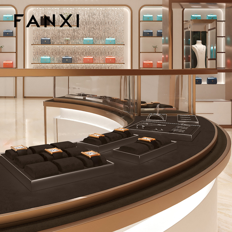 FANXI DIY Microfiber Watch Display Stand Holder Metal Base watch display stand Watch Stand