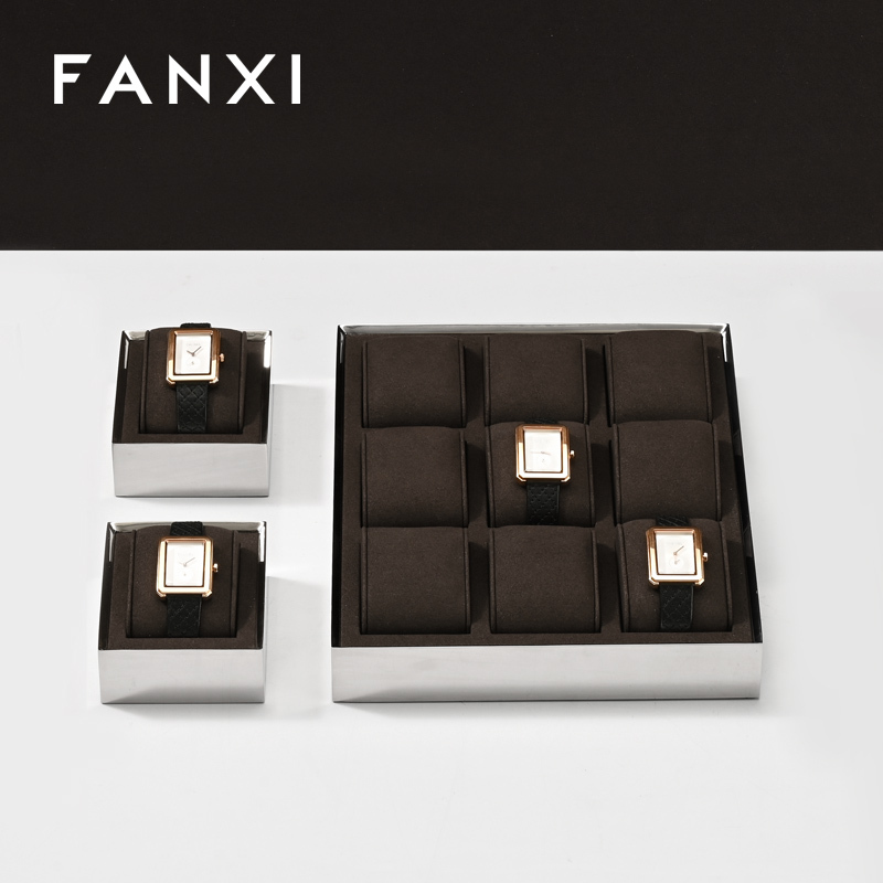 FANXI DIY Microfiber Watch Display Stand Holder Metal Base watch display stand Watch Stand
