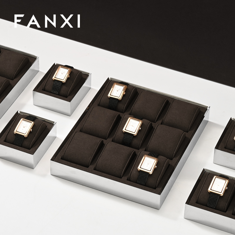FANXI DIY Microfiber Watch Display Stand Holder Metal Base watch display stand Watch Stand