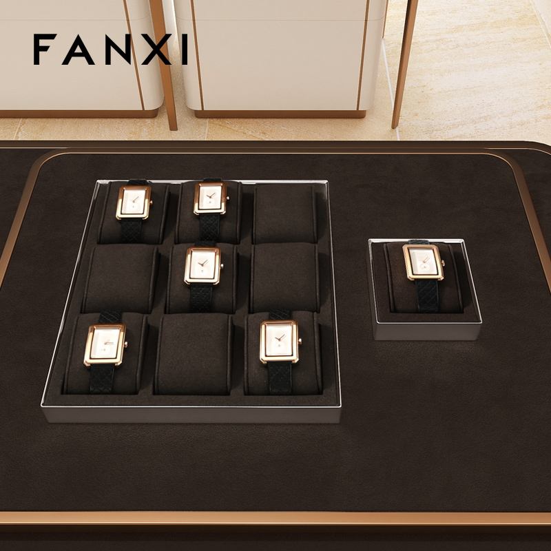 FANXI DIY Microfiber Watch Display Stand Holder Metal Base watch display stand Watch Stand