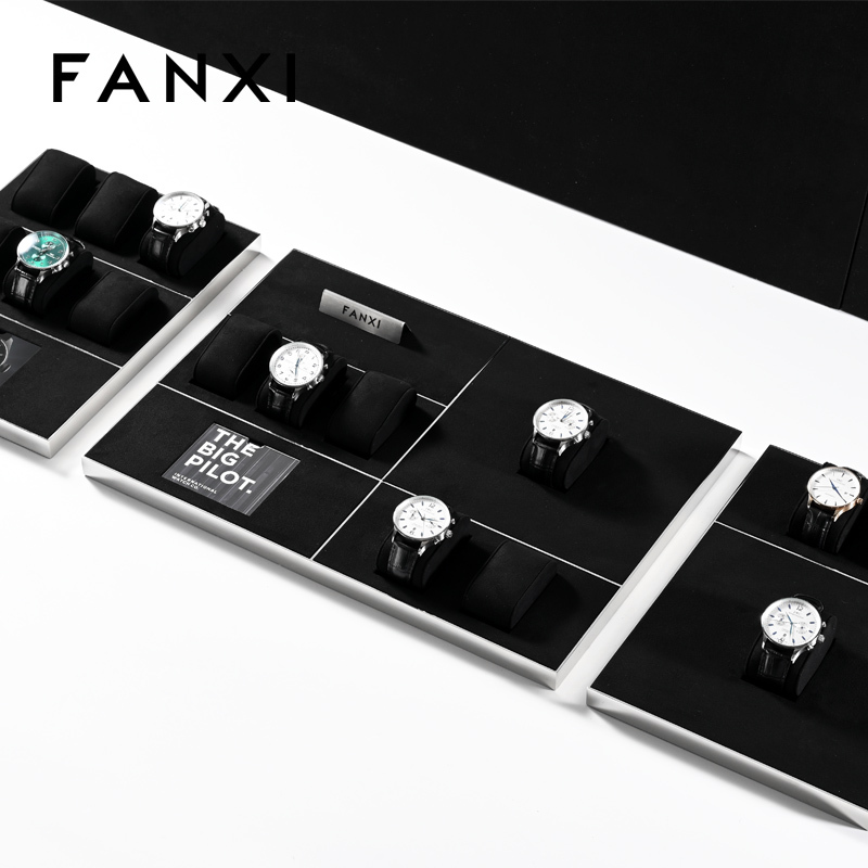 FANXI DIY Microfiber Watch Display Stand Holder Metal Base watch display stand Watch Stand