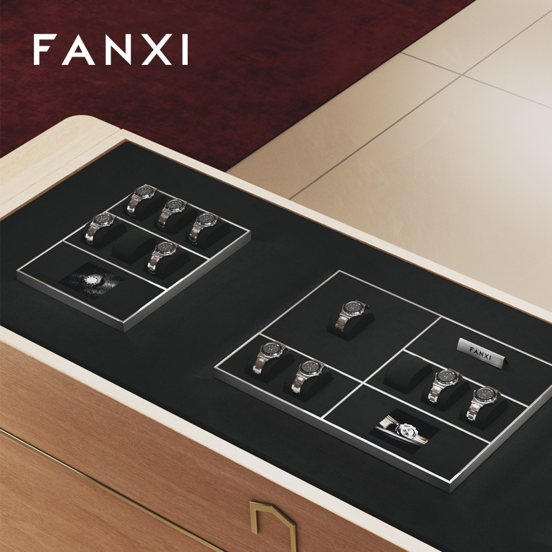 FANXI DIY Microfiber Watch Display Stand Holder Metal Base watch display stand Watch Stand