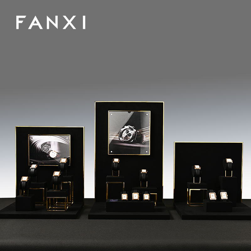 FANXI High End metal Watch Display Stand Custom superfiber Watch Display Holder