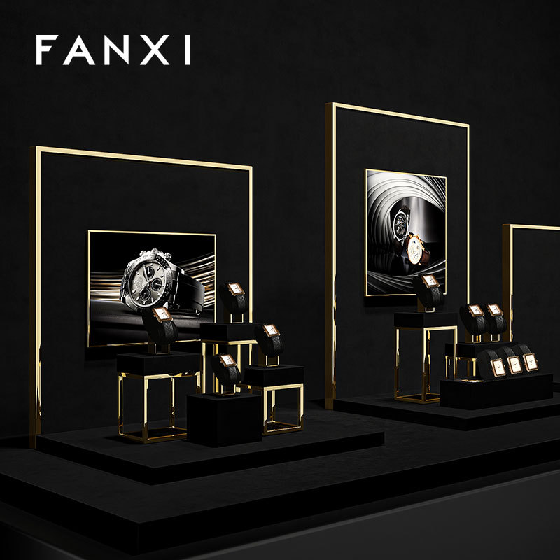 FANXI High End metal Watch Display Stand Custom superfiber Watch Display Holder