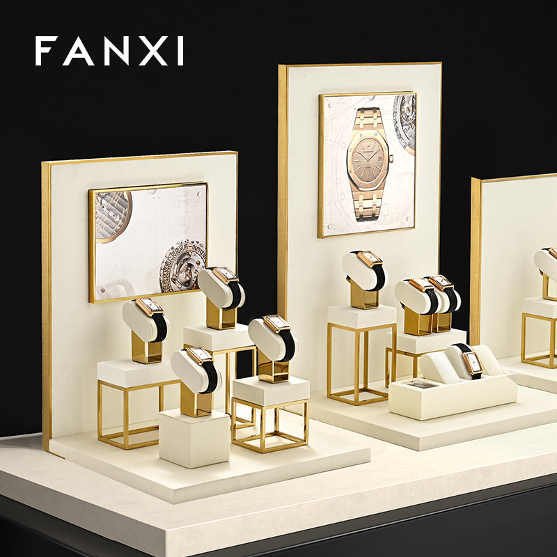 FANXI High End metal Watch Display Stand Custom superfiber Watch Display Holder
