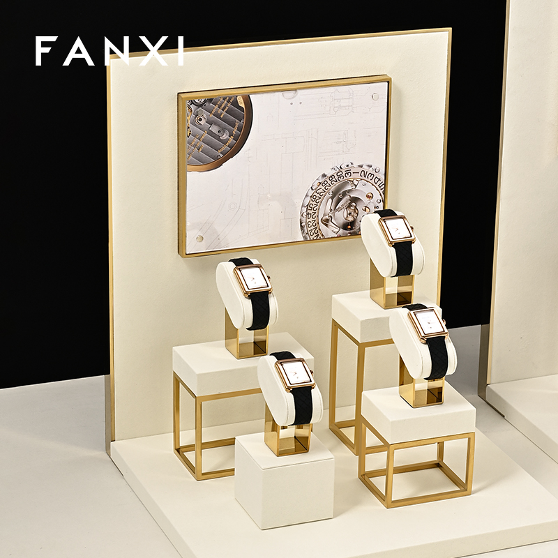 FANXI High End metal Watch Display Stand Custom superfiber Watch Display Holder