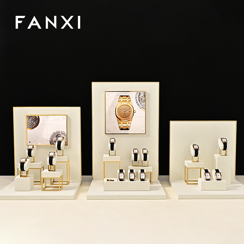 FANXI High End metal Watch Display Stand Custom superfiber Watch Display Holder