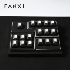 FANXI High End metal Watch Display Stand Custom PU Leather Watch Display Holder