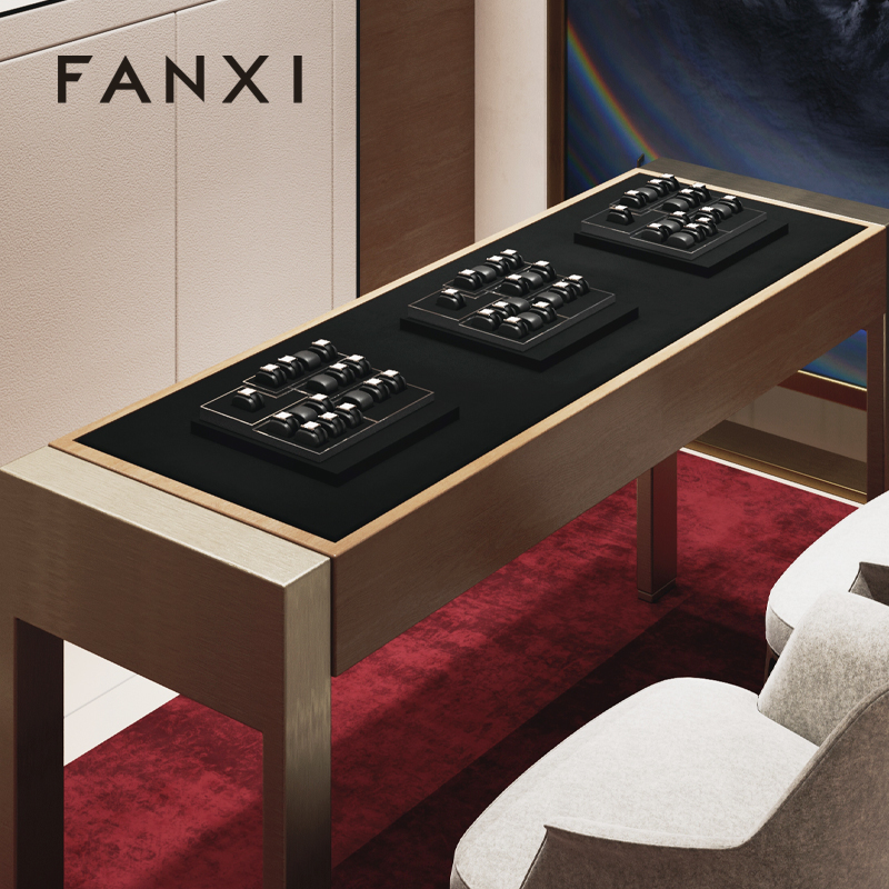 FANXI High End metal Watch Display Stand Custom PU Leather Watch Display Holder