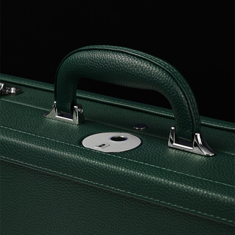 FANXI X069 Sustainable 28 Slot Green Watch Box Organizer Storage Luxury Watch Case Box with Fingerprint Lock