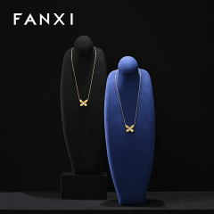 FANXI RX086 Microfiber Necklace Bust Display Multi-Color Microfiber Jewelry Bust Necklaces Window Display Jewelry Display Mannequin