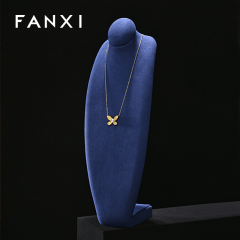 FANXI RX086 Microfiber Necklace Bust Display Multi-Color Microfiber Jewelry Bust Necklaces Window Display Jewelry Display Mannequin