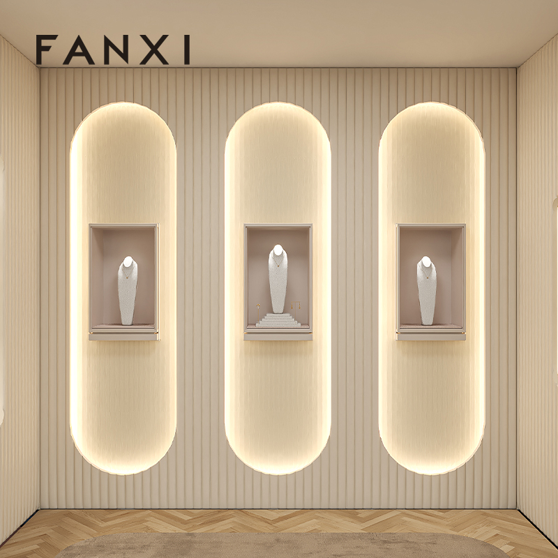 FANXI RX086 Microfiber Necklace Bust Display Multi-Color Microfiber Jewelry Bust Necklaces Window Display Jewelry Display Mannequin