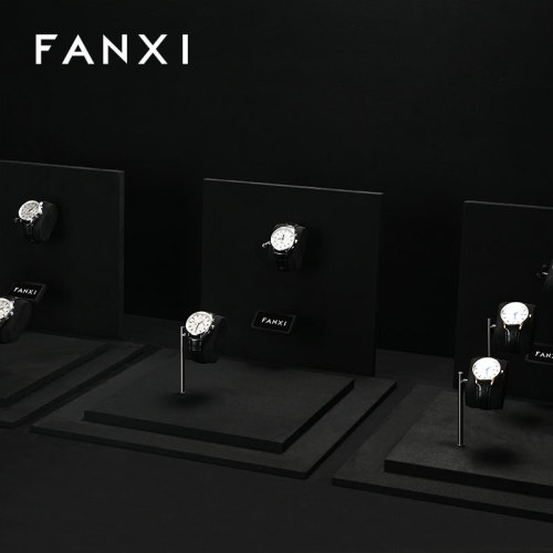 FANXI TT377 Hot Selling Watch Combination Set Display Stand Counter Showcase Metal Watch Microfiber Display Watch Display Props