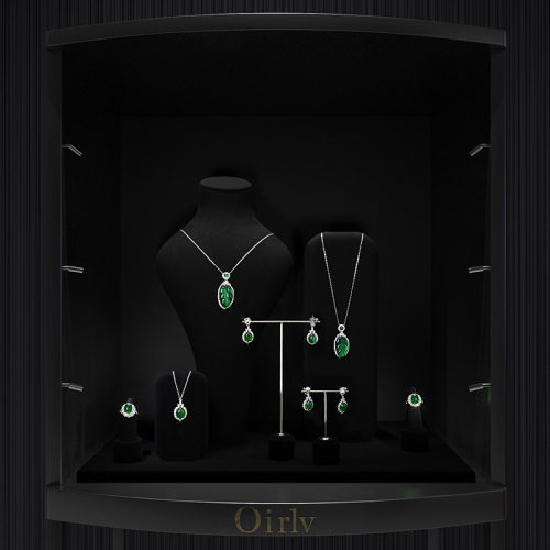 FANXI RX089-97 Custom Luxury Jewelry Exhibitor Organizer Bust For Pendant Black Microfiber Necklace Display Mannequins