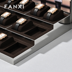 FANXI JS130 Fashionable Wholesale high-grade Metal Watches Jewelry Props Microfiber Watch Props Display Stand