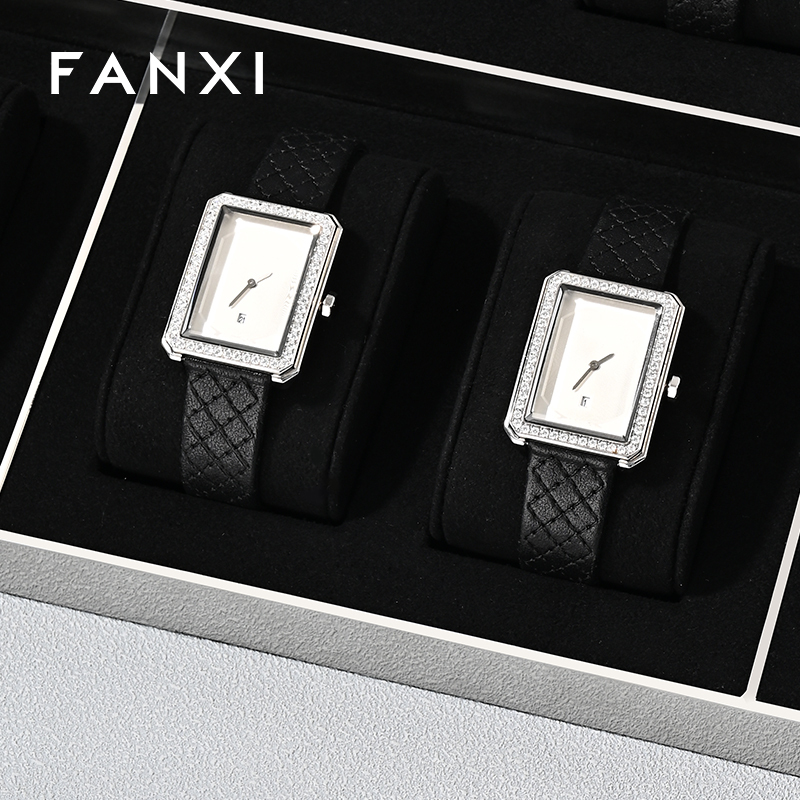 FANXI JS130 Fashionable Wholesale high-grade Metal Watches Jewelry Props Microfiber Watch Props Display Stand