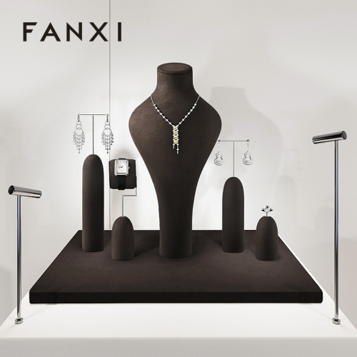 FANXI TT362 Jewellery Display Holder Custom Pendant Ring Display Prop Piercing Jewelry Counter Display for Jewelry Store