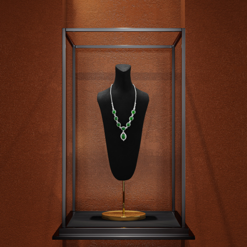 FANXI RX073-75 Luxury Microfiber Jewelry Container Display Stand for Necklace Busts for Shop Counters and Showcases