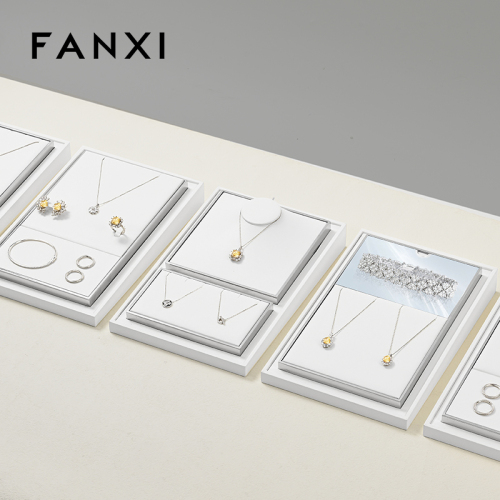 FANXI TT435 New Arrival Expandable Leather Storage Jewelry Organizer Tray Jewellery Stand