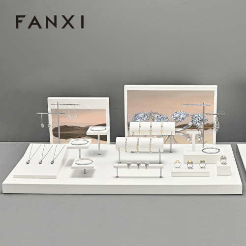 FANXI TT487 Wholesale Microfiber Jewelry Earring Display Stands Necklace Display Jewellery Display for Counter